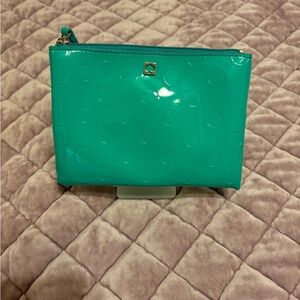 Kate Spade Teal Embossed Dot Jelly Clutch